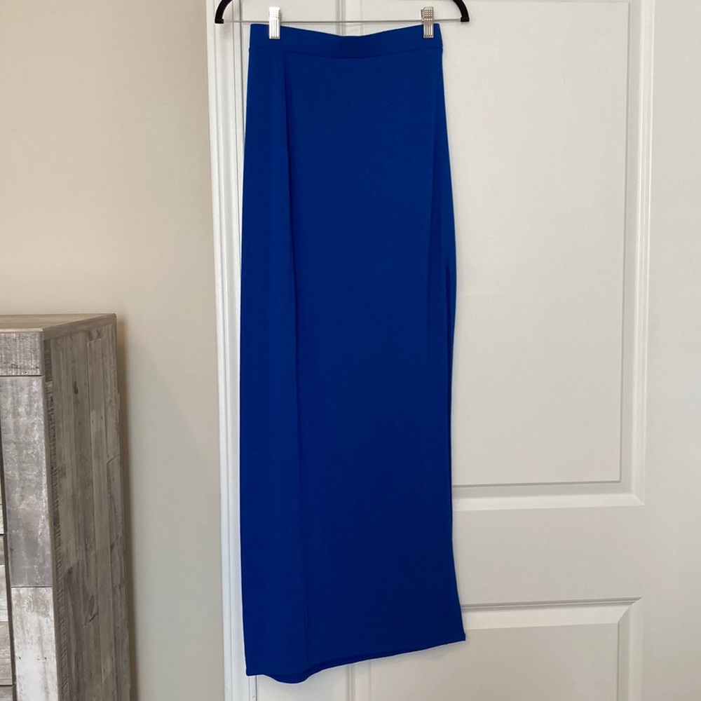 Blue High Waisted Maxi Skirt